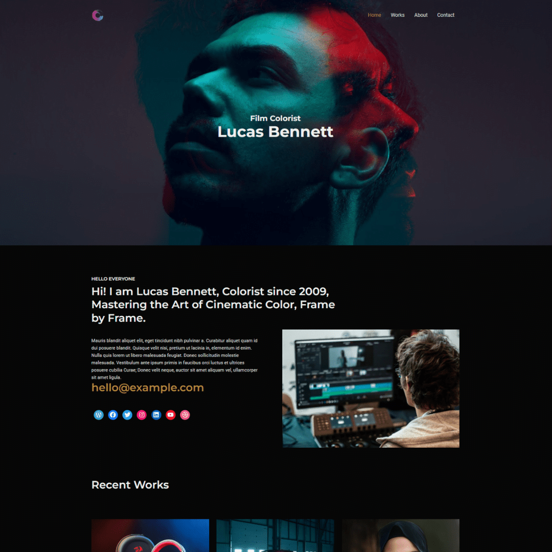 colorist portfolio site